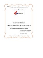 tiểu luận báo cáo cuối kỳmôn kỹ năng xây dựng kế hoạchkế hoạch mở quán caffee hội ngộ