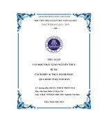 tiểu luận văn học phật giáo nguyên thủy cách hiểu thực hành pháp qua kinh ví dụ con rắn