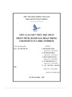 tiểu luận kết thúc học phần phân tích đánh giá hoạt động logistics của dhl express