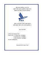 tiểu luận kết thúc học phần môn học kết cấu hàng không 1