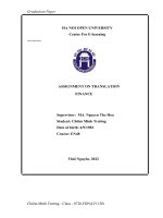 Assignment on translation - báo cáo thực tập dịch ehou Đại học mở hà nội, chủ Đề finance