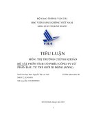 tiểu luận thị trường chứng khoán phân tích cổ phiếu công ty cổ phần đầu tư thế giới di động mwg