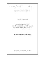 tạo động lực làm việc cho công chức cấp xã trên địa bàn huyện tân hưng tỉnh long an