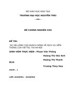 đề tài sự hài lòng của khách hàng về dịch vụ viễn thông của viettel tại hà nội