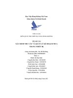 xác định nhu cầu và quản lý kế hoạch mua trang thiết bị