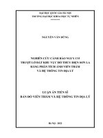 Luận án tiến sĩ bản đồ viễn thám và hệ thông tin địa lý: Nghiên cứu cảnh báo nguy cơ trượt lở đất khu vực hồ thủy điện Sơn La bằng  phân tích ảnh viễn thám và hệ thông tin Địa lý