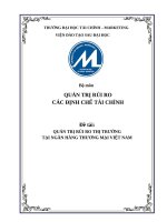 QUẢN TRỊ RỦI RO THỊ TRƯỜNG  TẠI NGÂN HÀNG THƯƠNG MẠI VIỆT NAM
