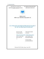 đề tài giải quyết tranh chấp hợp đồng thương mại quốc tế tại việt nam bằng trọng tài thương mại