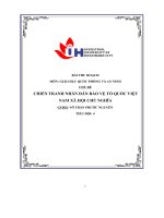 tiểu luận chiến tranh nhân dân bảo vệ tổ quốc việtnam xã hội chủ nghĩa