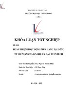 hoàn thiện hoạt động mua hàng tại công ty cổ phần công nghệ và đầu tư intech