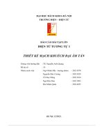 báo cáo bài tập lớn điện tử tương tự 1 thiết kế mạch khuếch đại âm tần