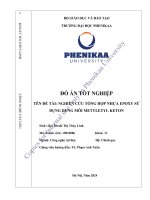 nghiên cứu tổng hợp nhựa epoxy sử dụng dung môi metyletyl keton