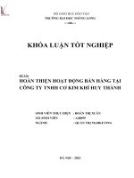 hoàn thiện hoạt động bán hàng tại công ty tnhh cơ kim khí huy thành
