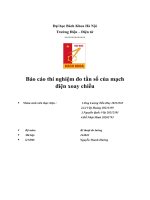 báo cáo thí nghiệm đo tần số của mạch điện xoay chiều