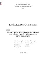 hoàn thiện hoạt động bán hàng tại công ty cổ phần đầu tư bica holdings