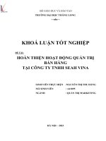 hoàn thiện hoạt động quản trị bán hàng tại công ty tnhh seah vina