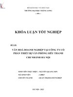 văn hóa doanh nghiệp tại công ty cổ phần thiết bị văn phòng siêu thanh chi nhánh hà nội