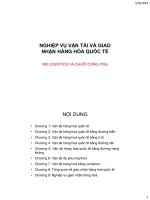 Bài giảng Nghiệp vụ vận tải và giao nhận hàng hóa quốc tế