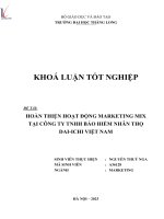hoàn thiện hoạt động marketing mix tại công ty tnhh bảo hiểm nhân thọ dai ichi việt nam