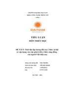 đề tài 5 tính độc lập tương đối của ý thức xã hội và vận dụng vào việc phát triển ý thức cộng đồng của người việt hiện nay