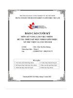 tiểu luận đề tài thiết kế một video giới thiệuvề thư viện và căn tin iuh