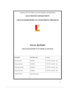 final report title development of medical devices