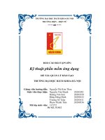 báo cáo bài tập lớn kỹ thuật phần mềm ứng dụng đề tài quản lý đào tạo trường đại học bách khoa hà nội