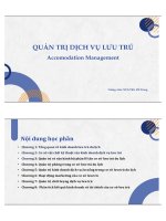 Bài giảng Quản trị dịch vụ lưu trú