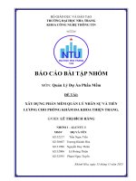 XÂY DỰNG PHẦN MỀM QUẢN LÝ NHÂN SỰ VÀ TIỀN LƯƠNG CHO PHÒNG KHÁM ĐA KHOA THIỆN TRANG