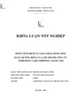 phân tích dịch vụ giao nhận hàng hóa bằng đường biển của chi nhánh công ty tnhh best care shipping tại hà nội