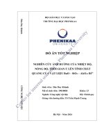 nghiên cứu ảnh hưởng của nhiệt độ nồng độ thời gian ủ lên tính chất quang của vật liệu bao sio2 al2o3 bi3