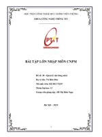 bài tập lớn nhập môn cnpm đề số 50 quản lý sân bóng mini