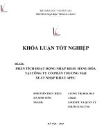 phân tích hoạt động nhập khẩu hàng hóa tại công ty cổ phần thương mại xuất nhập khẩu apec
