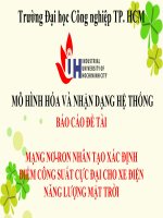đề tài mạng nơ ron nhân tạo xác định điểm công suất cực đại cho xe điện năng lượng mặt trời