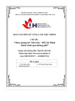 tiểu luận báo cáo môn kỹ năng làm việc nhóm chủ đề video quảng bá sài gòn hồ chí minhhành trình qua đường phố