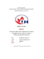 tiểu luận để tài xây dựng chiên lược marketing sản phẩm ô tô điện ve8 của công ty vinfast l trong thị trường nhật bản