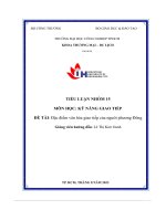 tiểu luận đề tài đặc điểm văn hóa giao tiếp của người phương đông