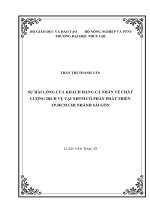 LUẬN VĂN THẠC SĨ SỰ HÀI LÒNG CỦA KHÁCH HÀNG CÁ NHÂN VỀ CHẤT LƯỢNG DỊCH VỤ TẠI NHTM CỔ PHẦN PHÁT TRIỂN TP.HCM CHI NHÁNH SÀI GÒN