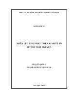 Nhân lực cho phát triển kinh tế số ở tỉnh Thái Nguyên