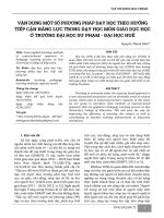 VẬN DỤNG MỘT SỐ PHƯƠNG PHÁP DẠY HỌC THEO HƯỚNG TIẾP CẬN NĂNG LỰC TRONG DẠY HỌC MÔN GIÁO DỤC HỌC Ở TRƯỜNG ĐẠI HỌC SƯ PHẠM - ĐẠI HỌC HUẾ