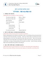 ĐỀ CƯƠNG MÔN HỌC THỐNG KÊ MÁY TÍNH VÀ ỨNG DỤNG CTT404 MÃ HÓA MẬT MÃ