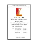 bài tập lớn công nghệ lạnh thực phẩm thiết kế kho lạnh phân phối và bảo quản thịt lợn đông lạnh dung tích 230 tấn