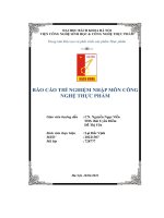 báo cáo thí nghiệm nhập môn công nghệ thực phẩm