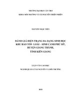 đánh giá hiện trạng đa dạng sinh học khu bảo tồn loài sinh cảnh phú mỹ huyện giang thành tỉnh kiên giang