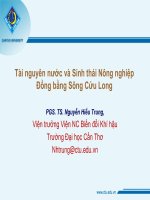 tài nguyên nước và sinh thái nông nghiệp đồng bằng sông cửu long