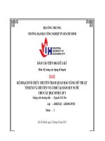 tiểu luận kế hoạch tổ chức chuyến tham quan bảo tàng mỹ thuật tp hcm và chuyến vui chơi tại đầm sen nước cho các học sinh cấp 1