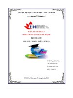 tiểu luận báo cáo thường kỳ môn kỹ năng xây dựng kế hoạch kế hoạch học tập và phát triển cá nhân