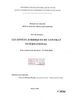 Luận án nghiên cứu: Les effets juridiques du contrat international