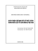 Kỷ yếu hội thảo khoa học cấp khoa: Hoàn thiện chế định xét xử phúc thẩm trong pháp luật tố tụng hình sự Việt Nam