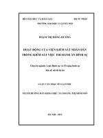 Luận văn thạc sĩ luật học: Hoạt động của Viện kiểm sát nhân dân trong kiểm sát việc thi hành án hình sự